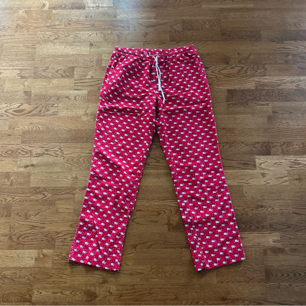 Vineyard Vines Men Pajama Pants Whale Print M Drawstring Pockets Flannel Holiday